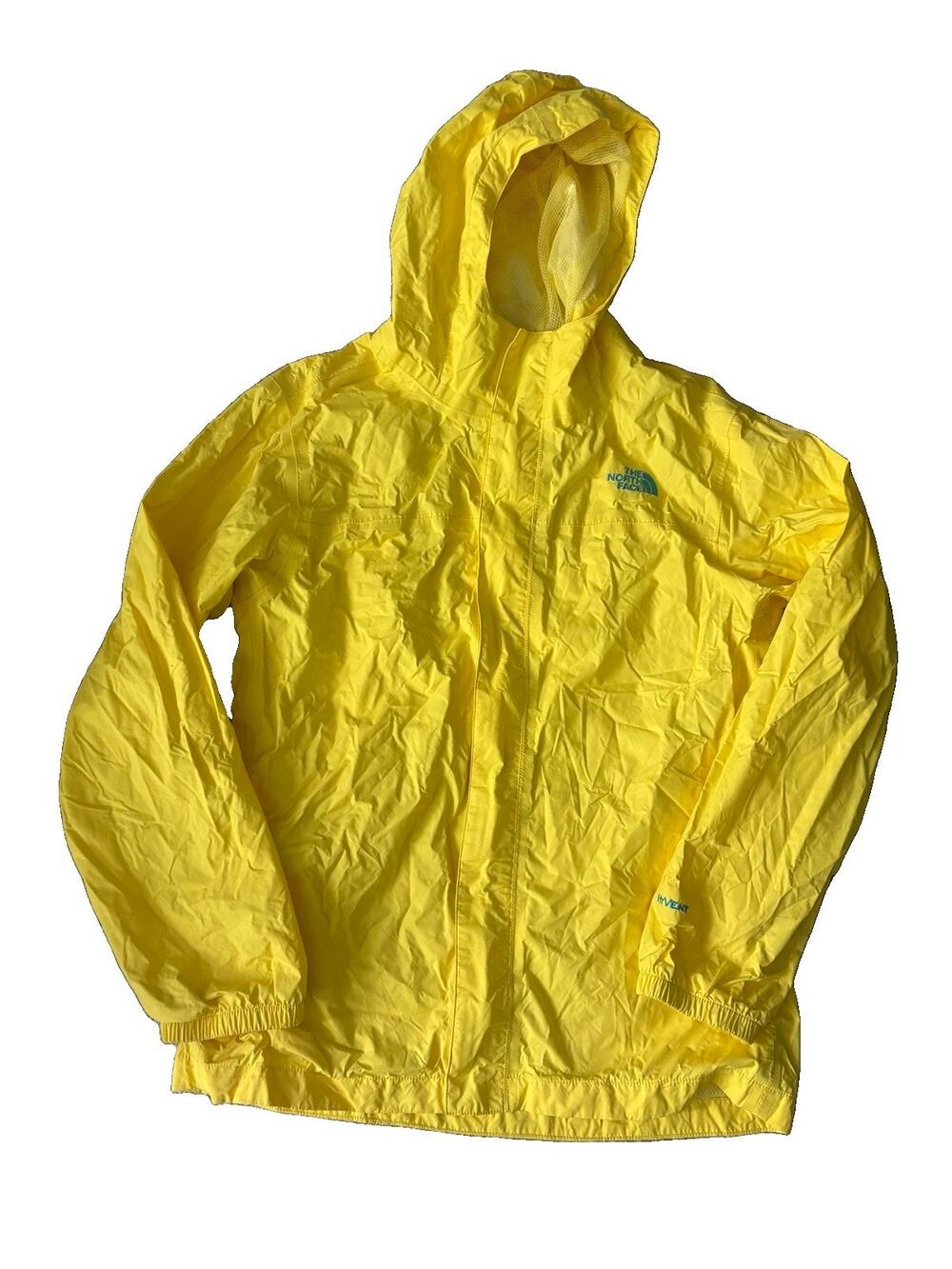 The North Face Hyvent Size 18 XL Lemon Hoodie Windbreaker Jacket Girls Kids